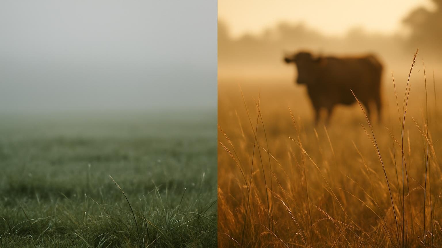 Chłodne pastwisko strefy umiarkowanej zestawione z rozgrzaną tropikalną łąką, dwa siedliska w porównaniu łysiczka lancetowata a Psilocybe cubensis